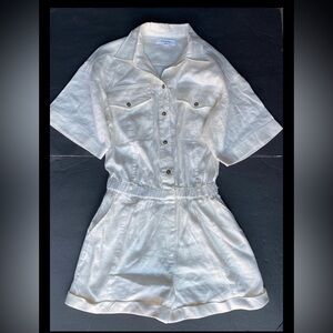 FRAME Linen Short Romper White size Small